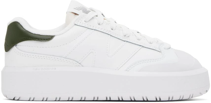 New Balance White & Green CT302 Sneakers 1