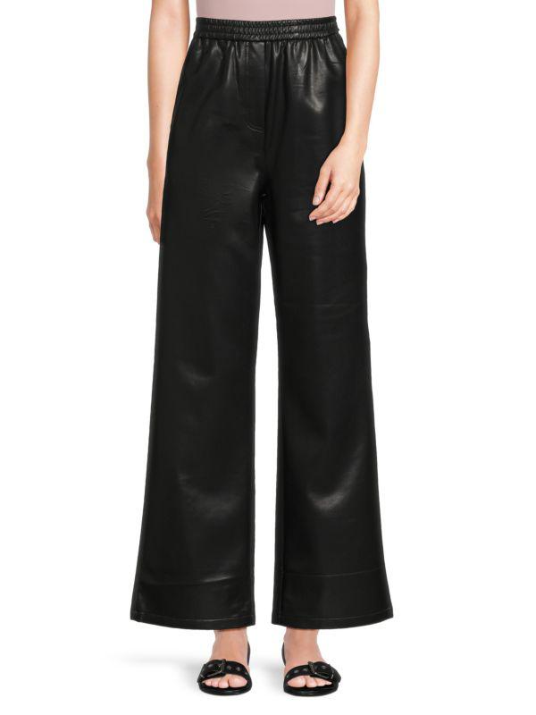 The Range Faux Leather Wide Leg Pants