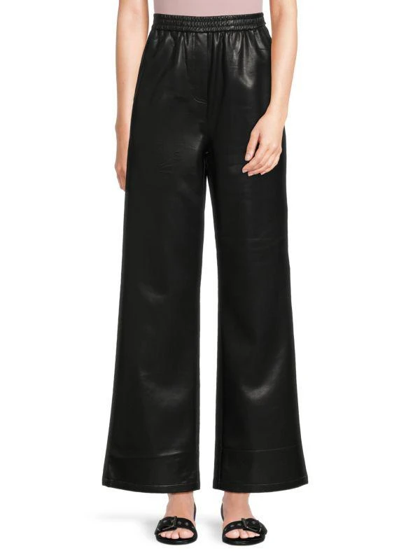 The Range Faux Leather Wide Leg Pants 1