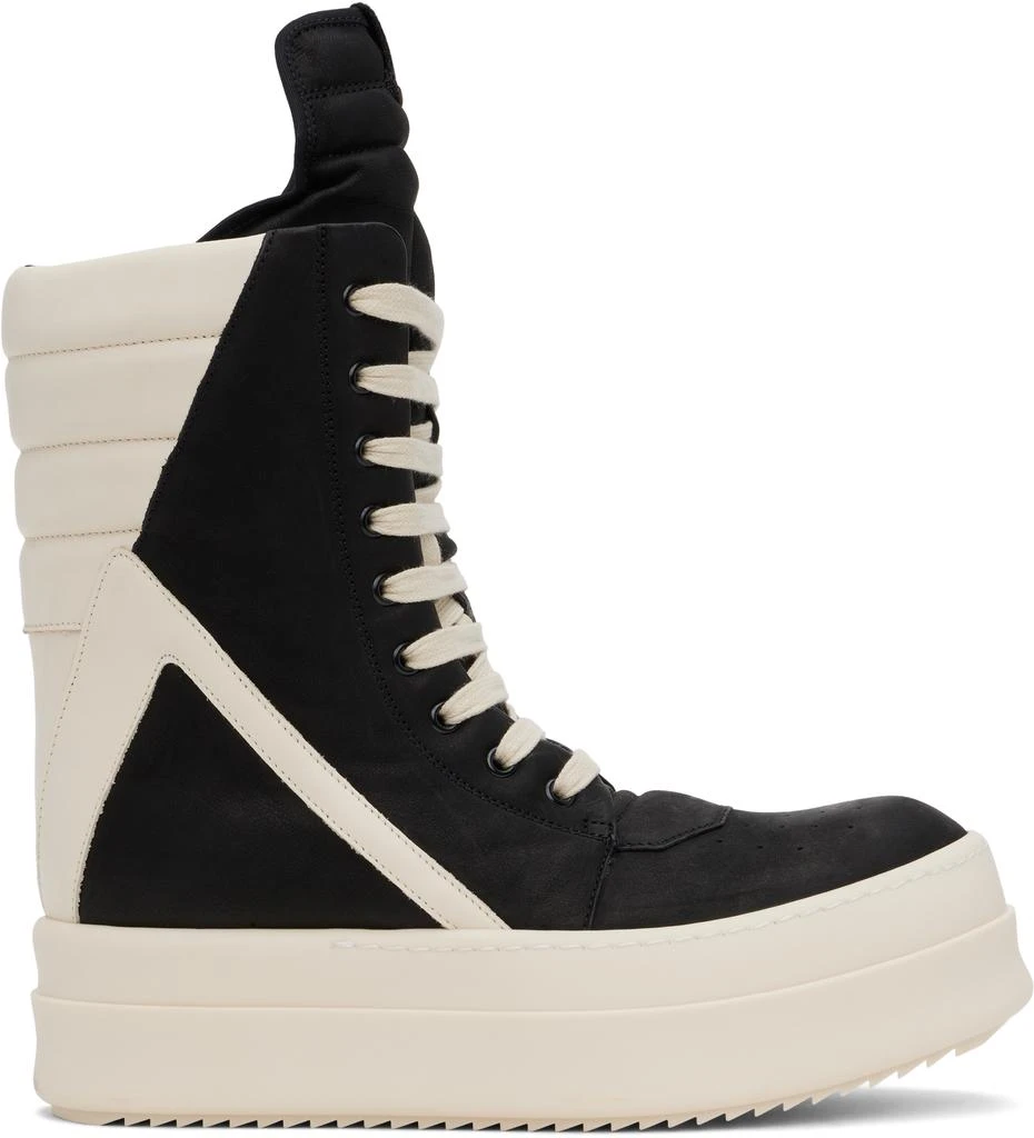 Rick Owens Black & Off-White Porterville Mega Geobasket Sneakers 1