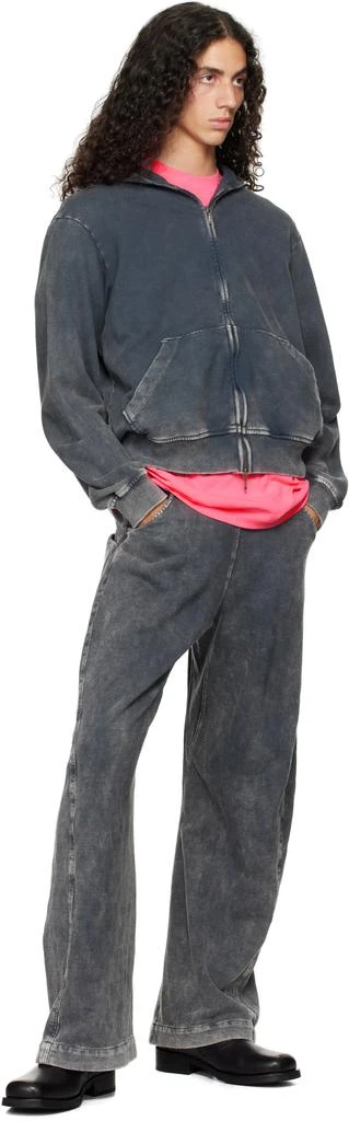 Omar Afridi Gray Shabby Full Zipped Hoodie 4