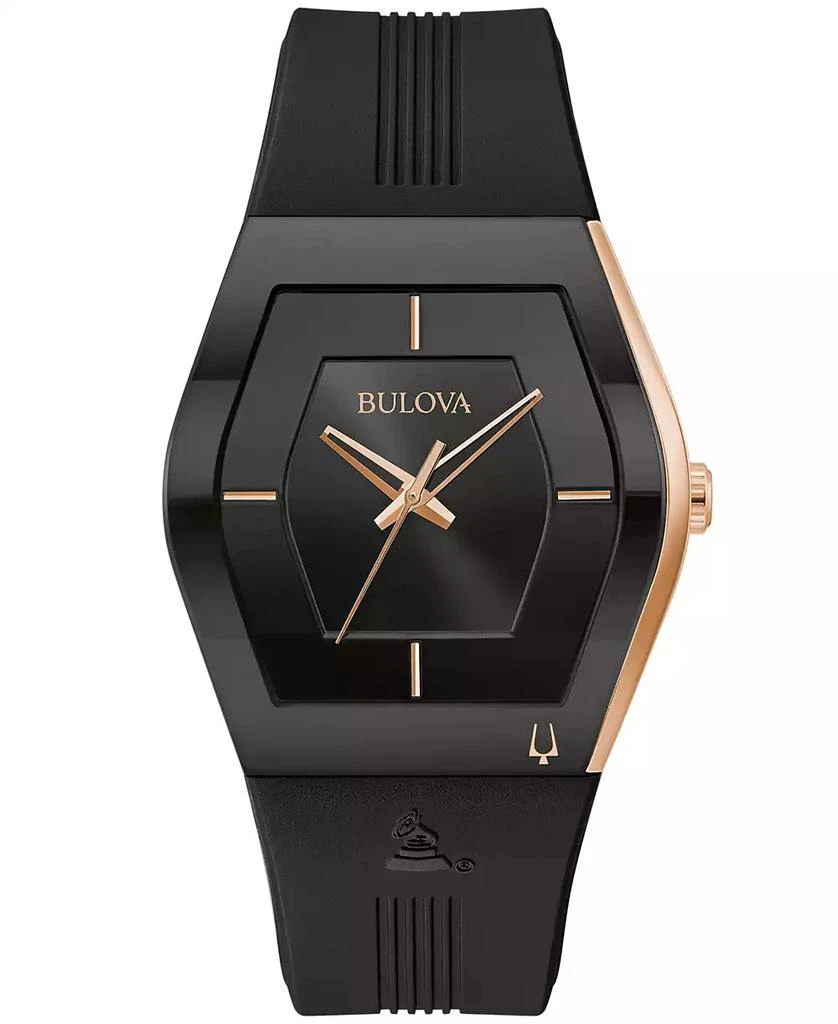 Bulova Men's Latin Grammy Black Silicone Strap Watch 40.5mm 1