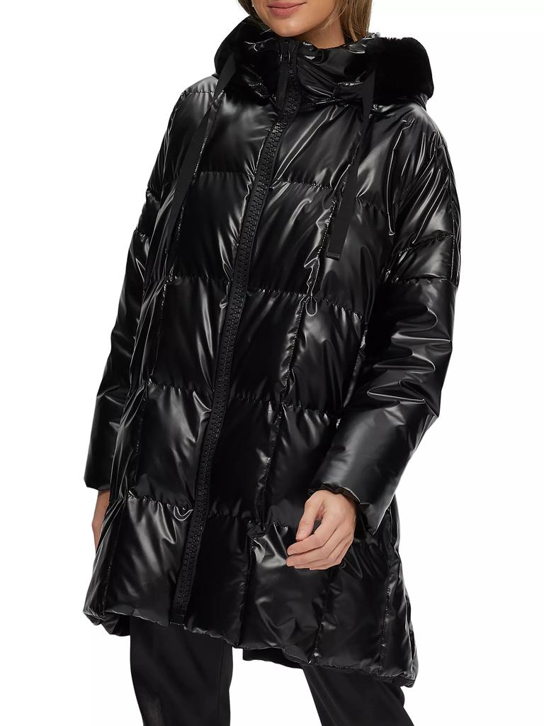 Gorski Quilted Parka with Shearling Lamb Trim