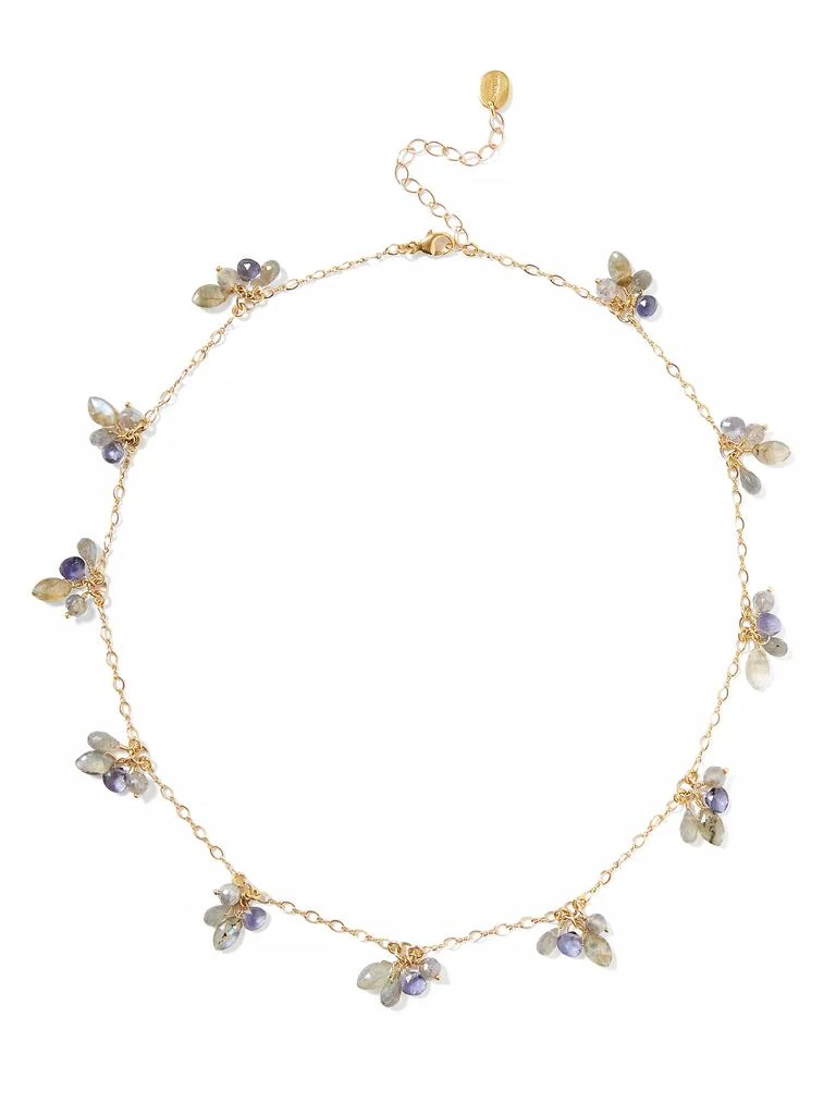 Chan Luu 18K-Gold-Plated, Labradorite &amp; Iolite Cluster Necklace 1