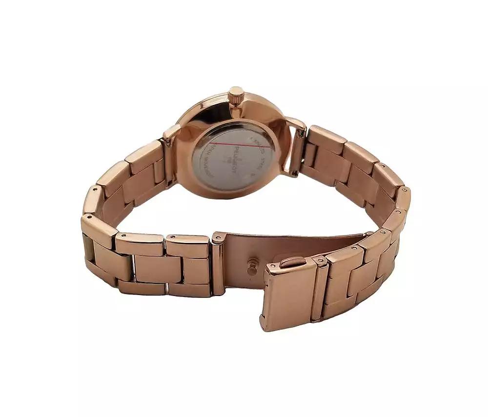 Peugeot Women Rose Gold Watch 30mm Sleek Stainless Steel Bracelet
