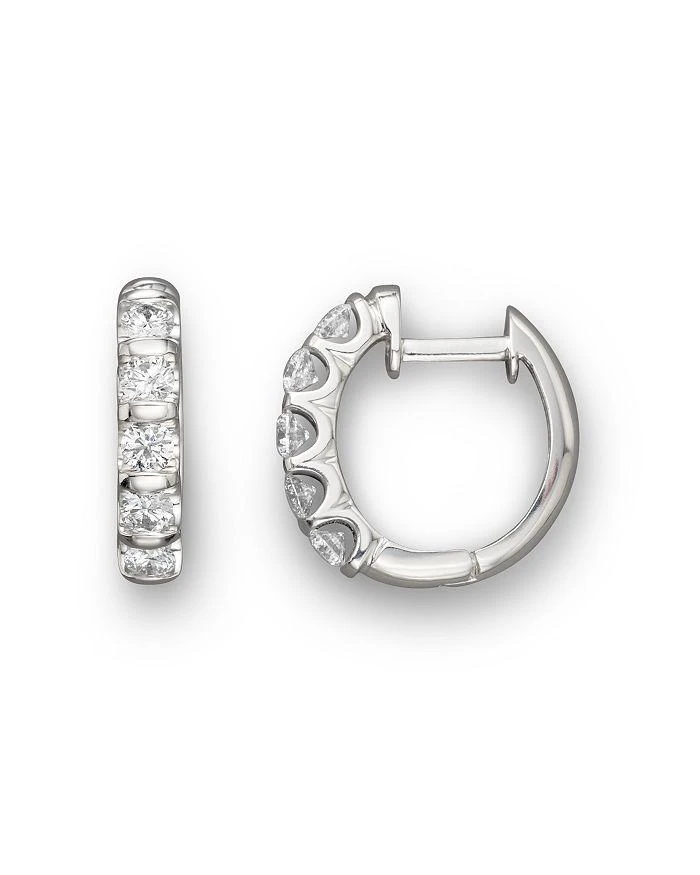 Bloomingdale
s Diamond Bar Band Hoop Earrings in 14K White Gold, 1.0 tcw