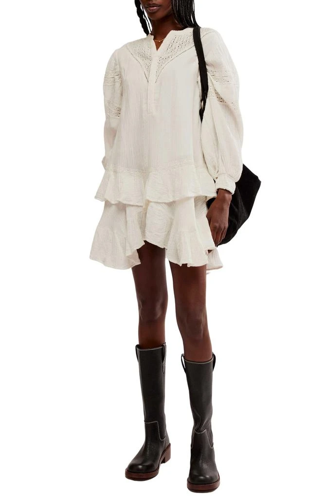 Free People Sachi Long Sleeve Ruffle Minidress 1