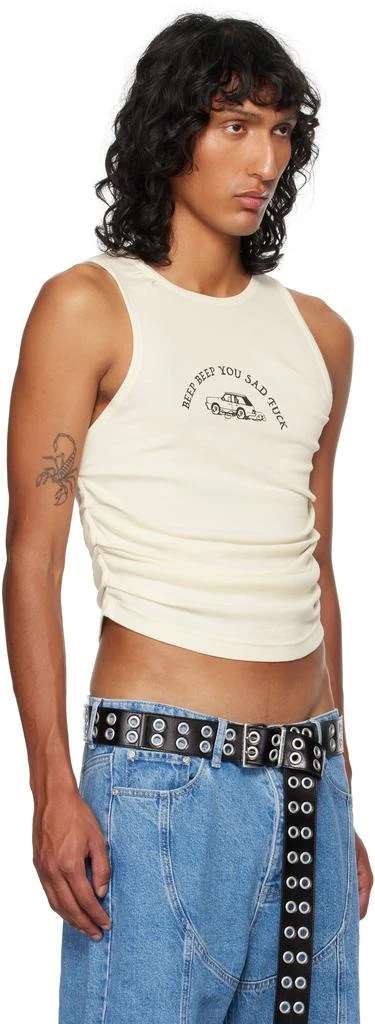 Achilles Ion Gabriel Off-White Tye Wrinkle Tank Top 2