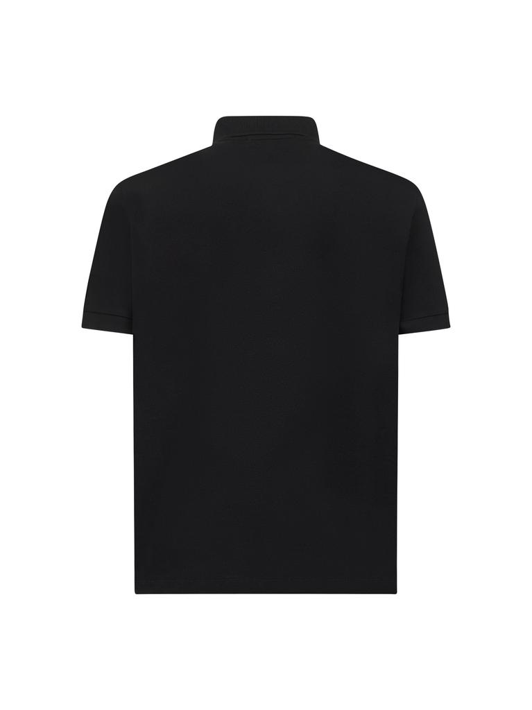 Stone Island STONE ISLAND | Black stretch pique Compass patch polo shirt | Man | S