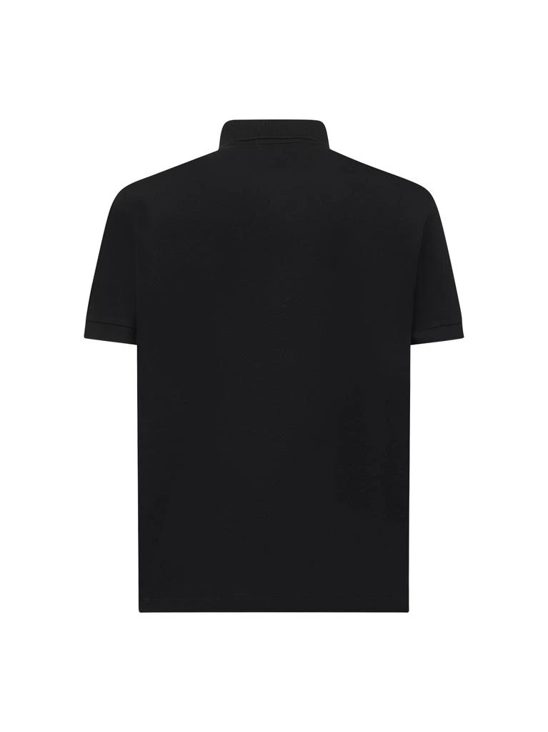 Stone Island STONE ISLAND | Black stretch pique Compass patch polo shirt | Man | S 2