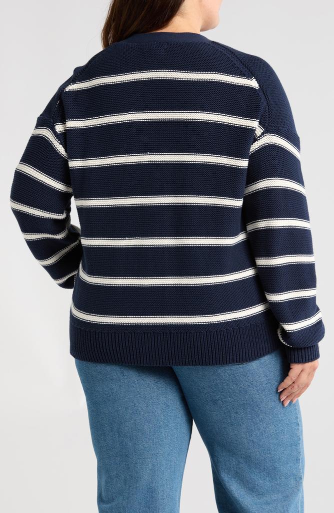 Caslon Stripe Pima Cotton Cardigan