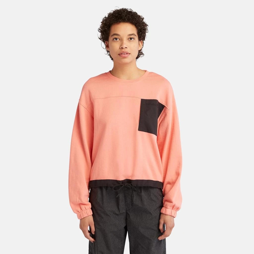 Timberland Women's Mixed-Media Crew Neck Sweatshirt 4