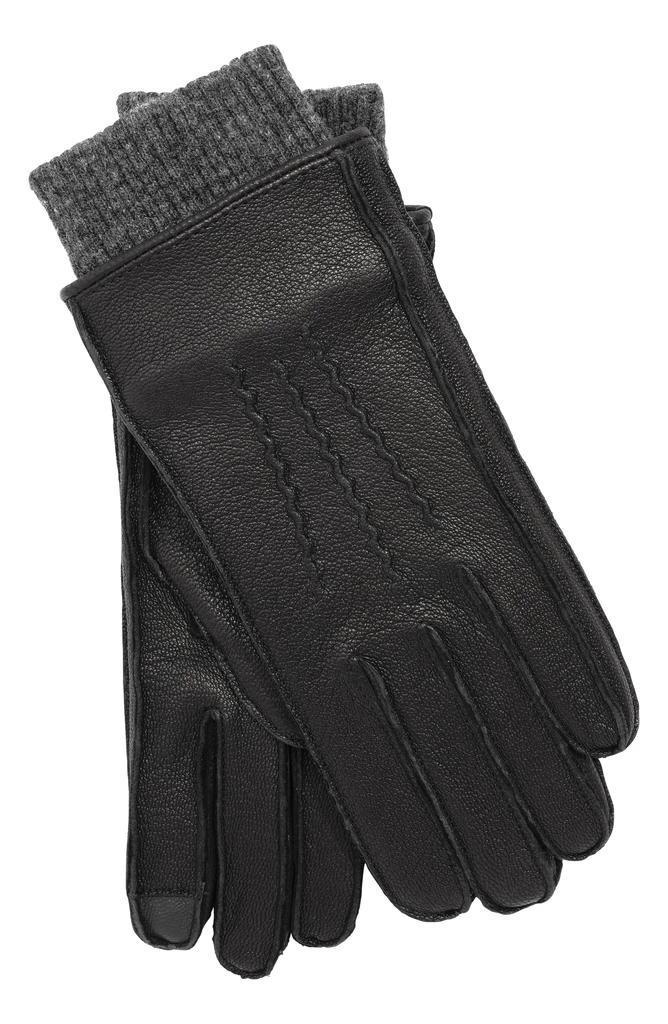 Faherty Mixed Media Leather Gloves