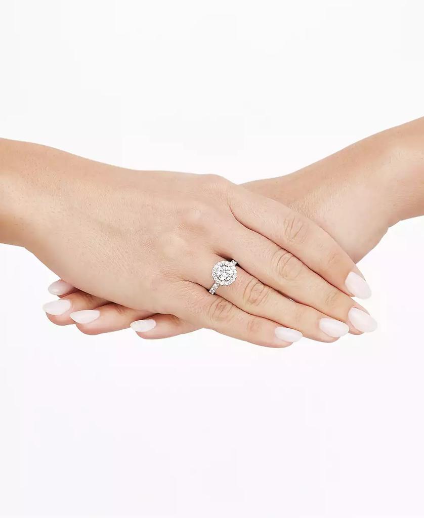 Grown With Love IGI Certified Lab Grown Diamond Halo Engagement Ring (3 ct. t.w.) in 14k White Gold