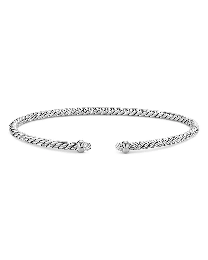 David Yurman Micro Cable Flex® Bracelet in Sterling Silver with Diamonds, 2.6mm 3