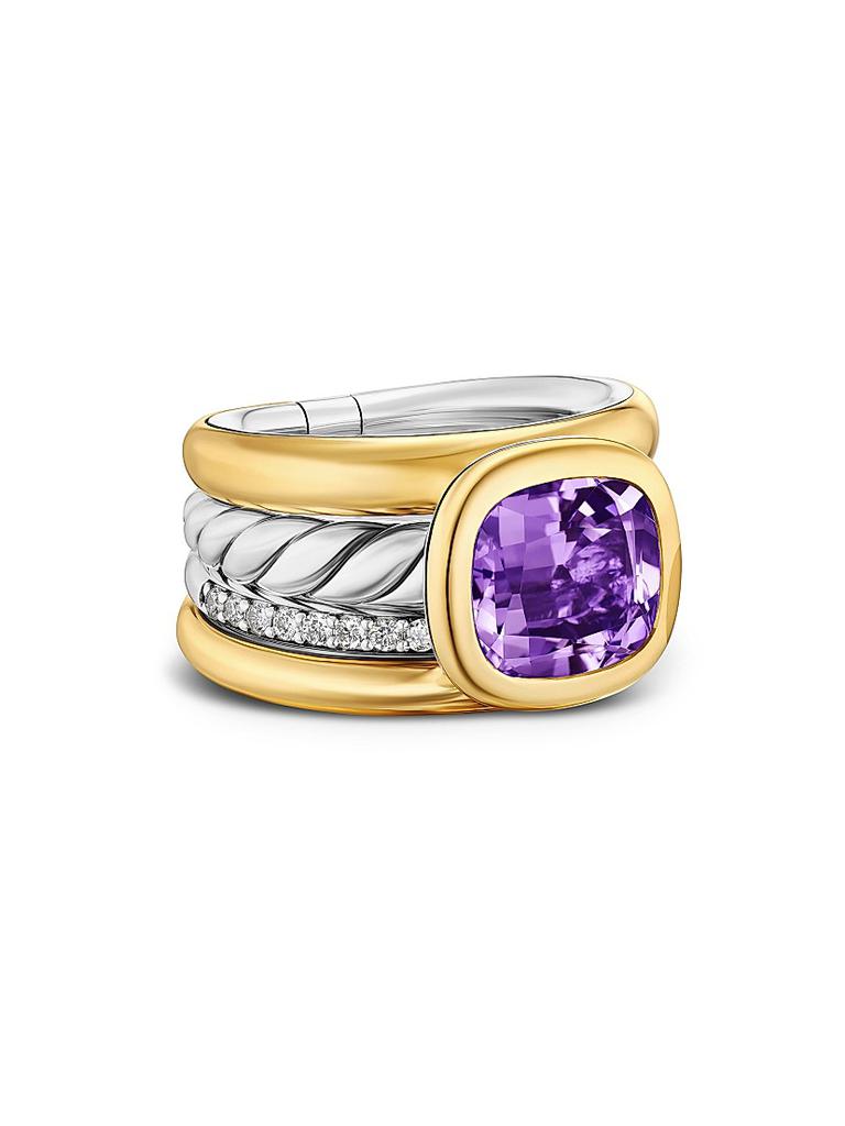 David Yurman DY Mercer Four Row Stone Ring in Sterling Silver