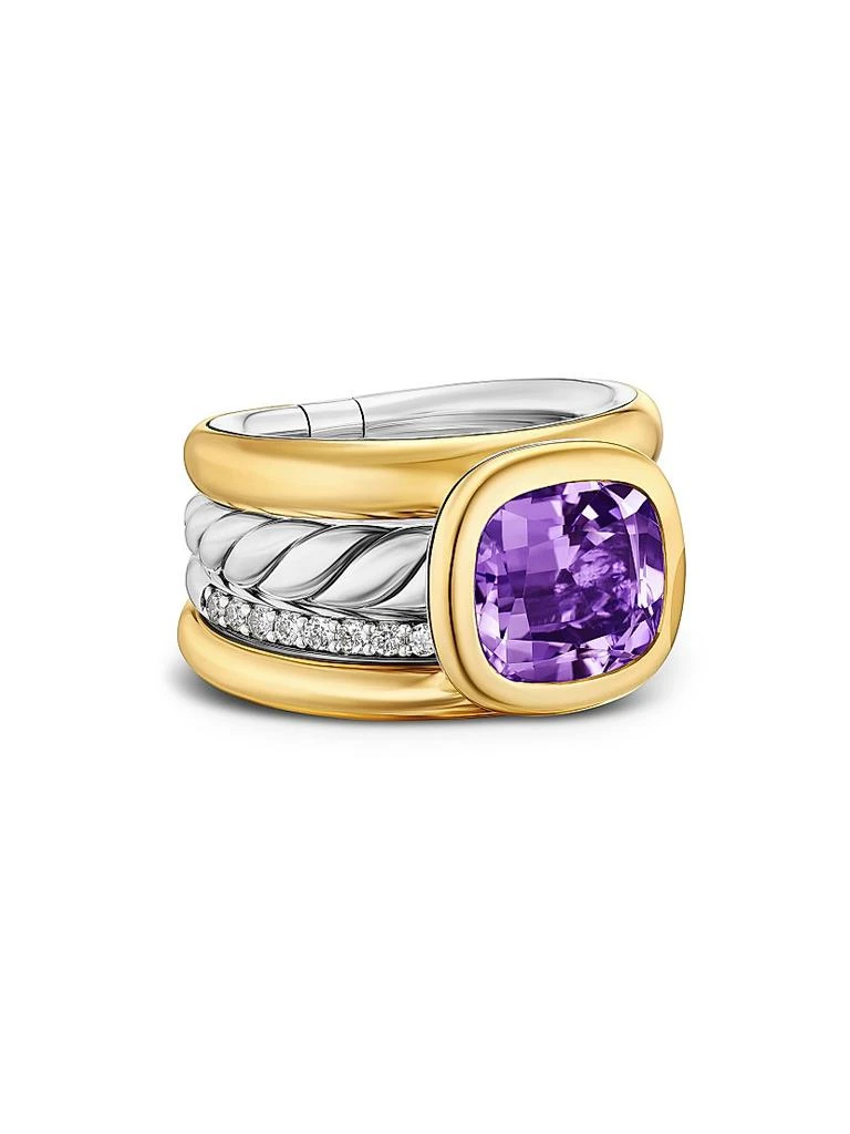 David Yurman DY Mercer Four Row Stone Ring in Sterling Silver 1