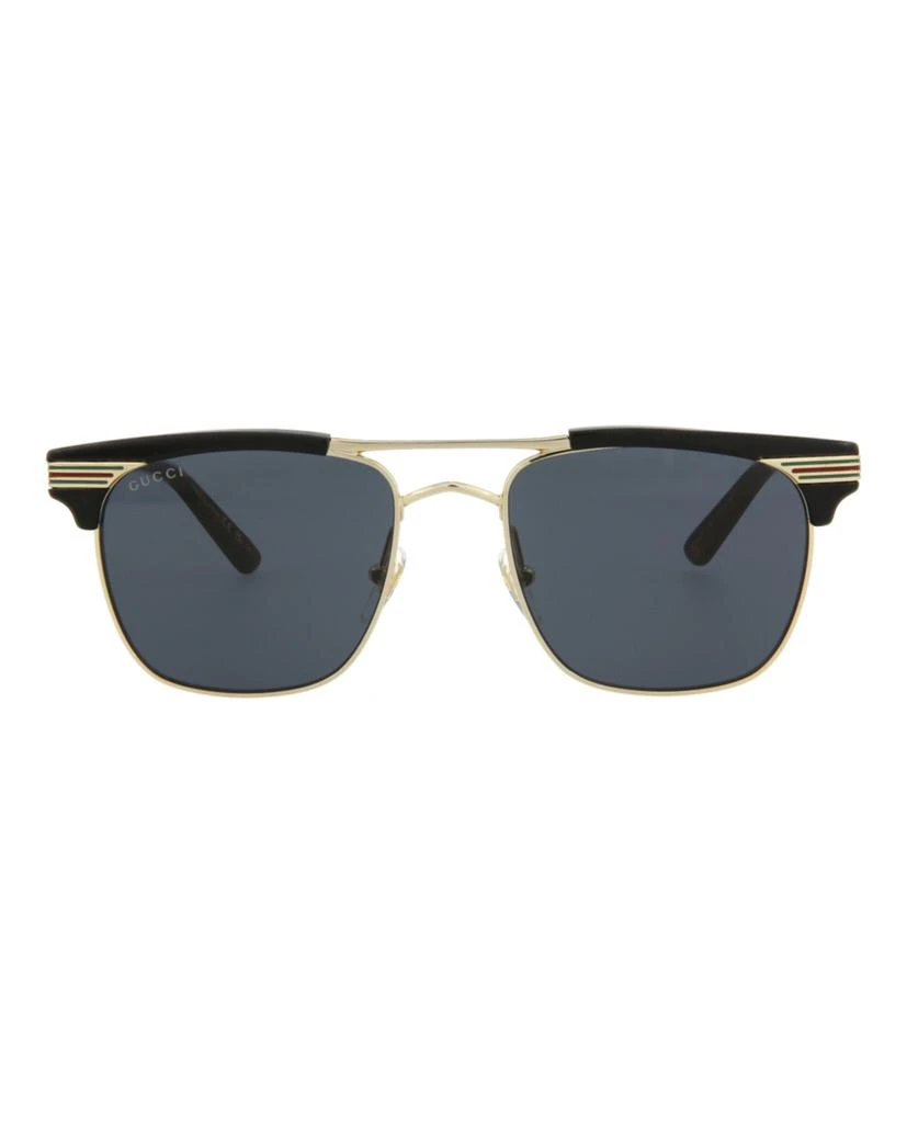 Gucci Square-Frame Metal Sunglasses