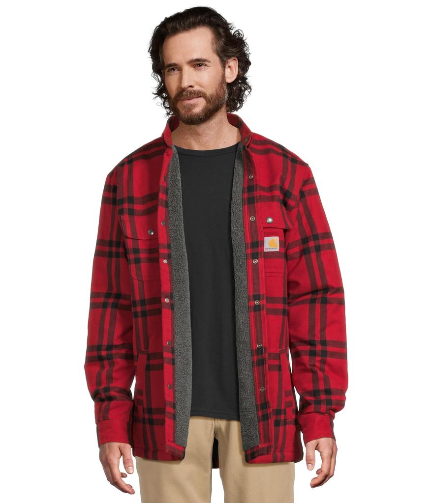 Carhartt Relaxed Fit Flannel Sherpa-Lined Shirt Jacket