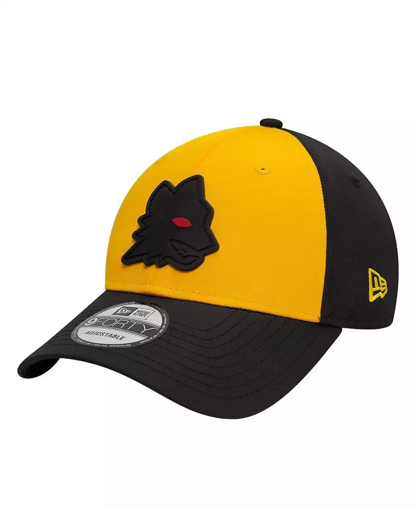 New Era Men's Gold/Black AS Roma Rubber Wolf Adjustable 9FORTY Hat 1