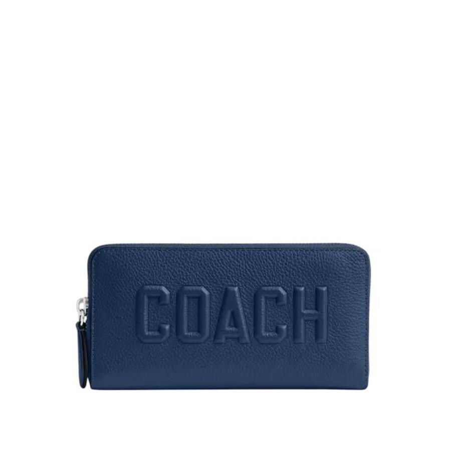 Coach Deep Blue Accordion Wallet With Coach Graphic