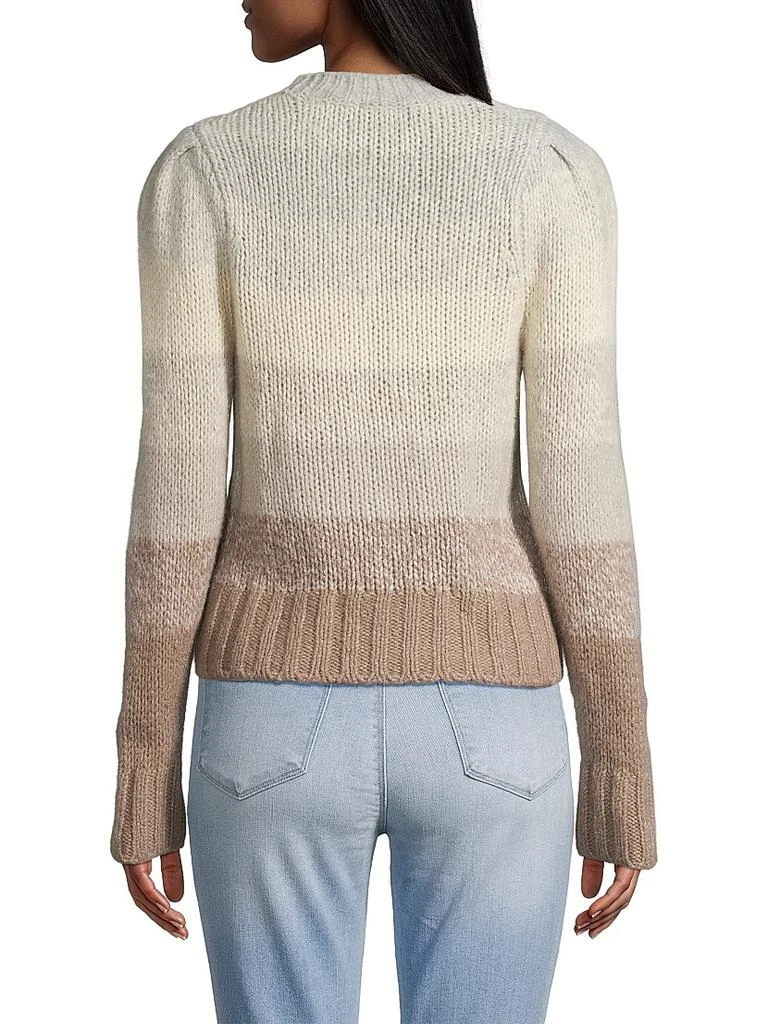 White + Warren Ombré-Striped Crewneck Sweater 5