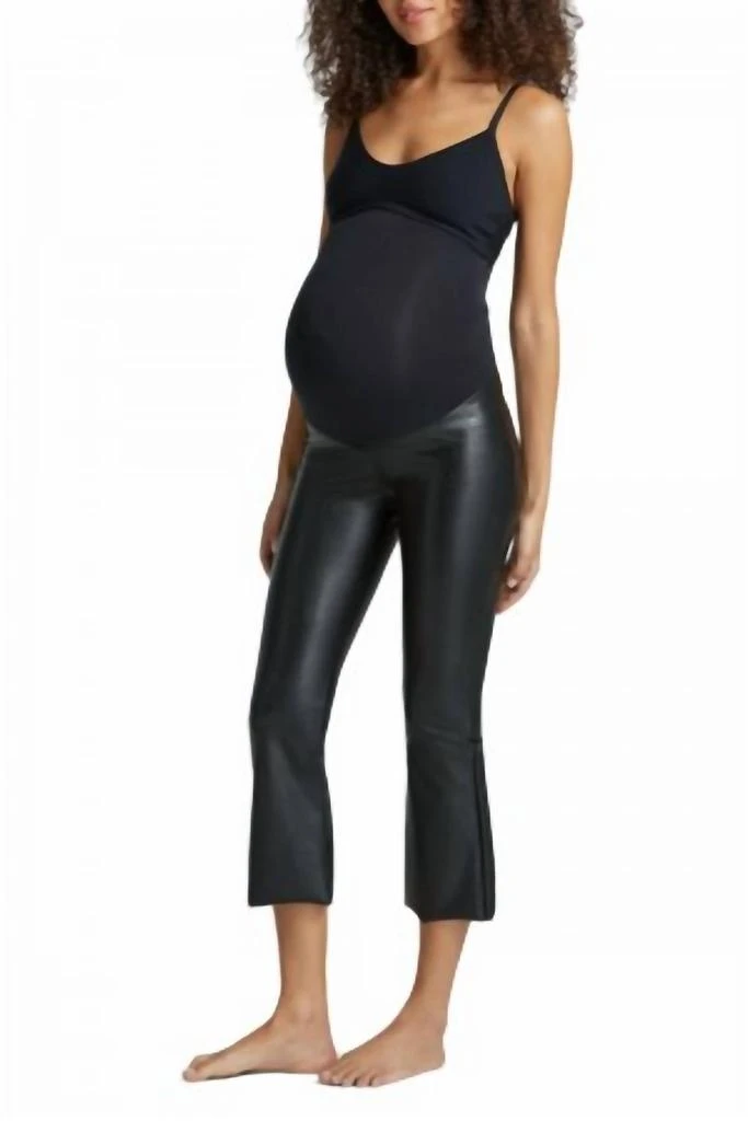 Commando Commando - Faux Leather Maternity Crop Flare Leggings