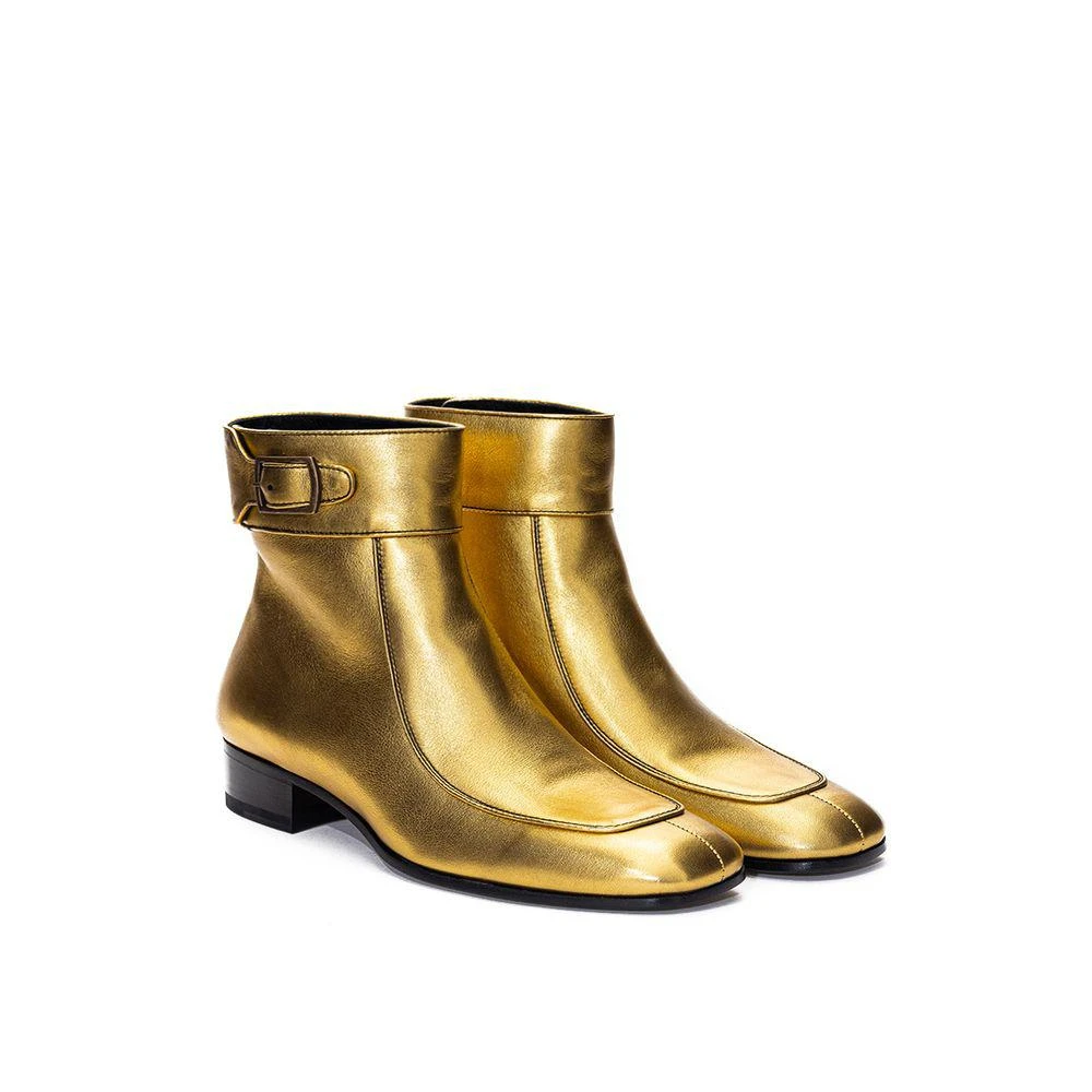 Yves Saint Laurent Gold Leather Boot 2