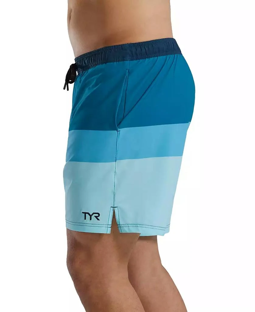 TYR Men's Skua Color Block Performance 7" Volley Shorts 3