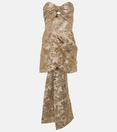JOHANNA ORTIZ Bow-detail cutout brocade minidress 1