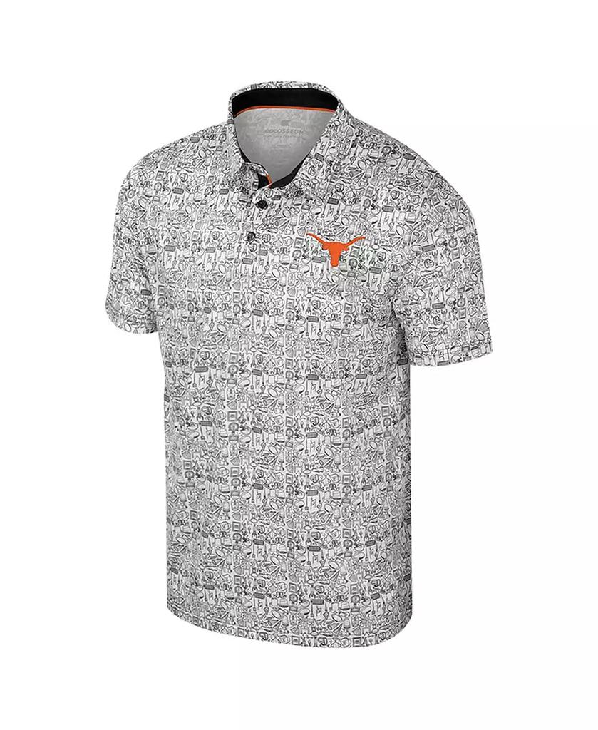 Colosseum Men's Black Texas Longhorns It's Time Allover Print Polo Shirt