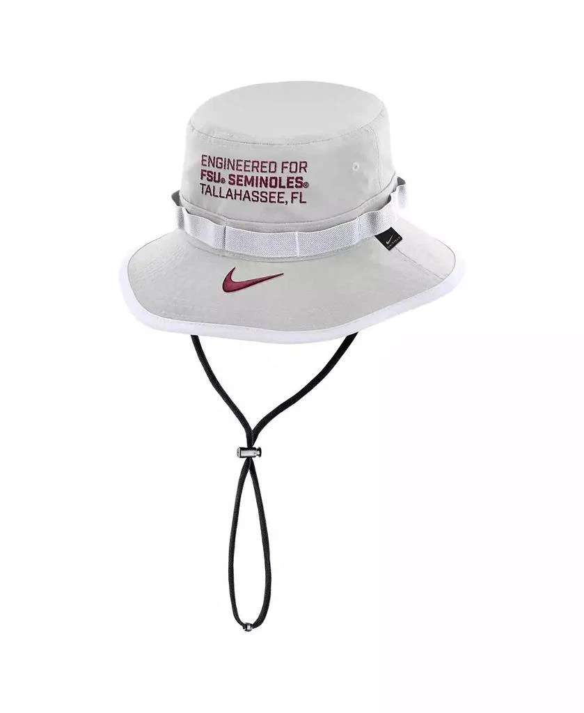 NIKE Men's Gray Florida State Seminoles 2025 Sideline Apex Boonie Bucket Hat 2