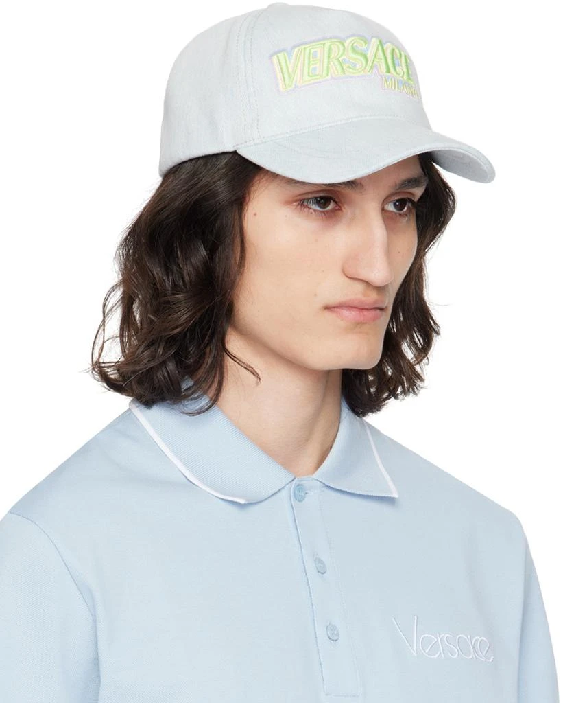 Versace Blue Baseball Denim Cap 2