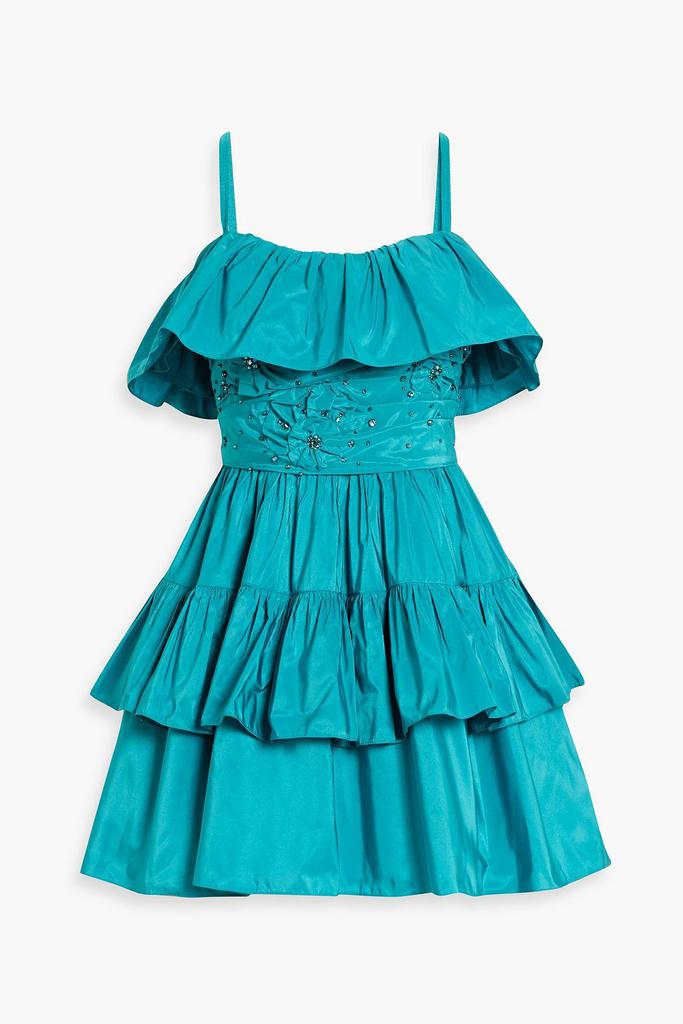 Zuhair Murad Crystal-embellished ruffled taffeta mini dress