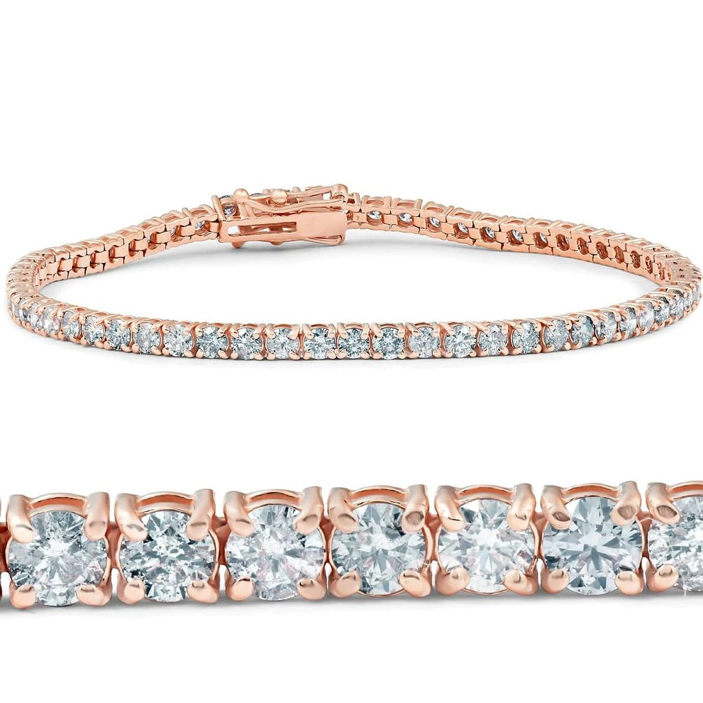 Pompeii3 4.35 ct Diamond Tennis Bracelet 14K Rose Gold 7"