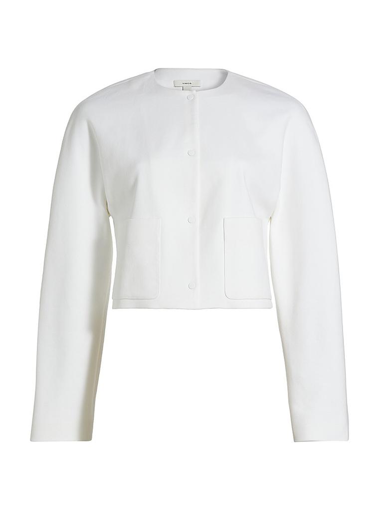 Shop Trompe l'oeil cropped virgin wool jacket on Sale at