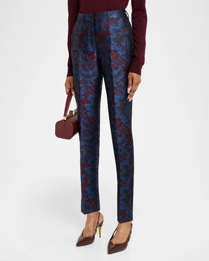 ETRO Brocade Slim-Leg Crop Trousers 4