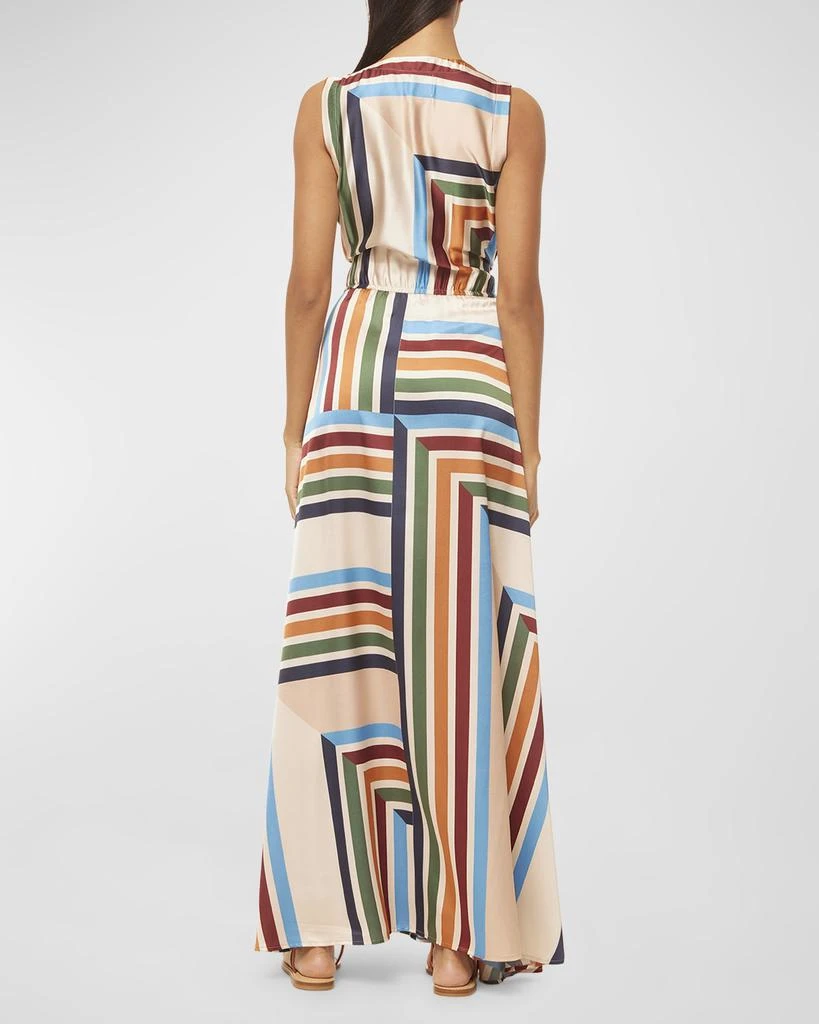 MISA Anabella Geo Stripe Tie-Waist Sleeveless Maxi Dress 3