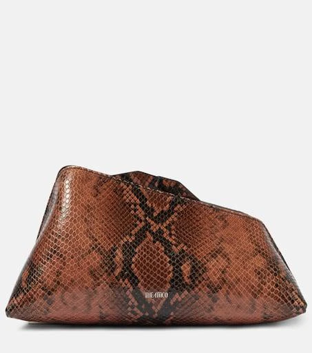 The Attico 8.30PM Small snake-print leather clutch 1
