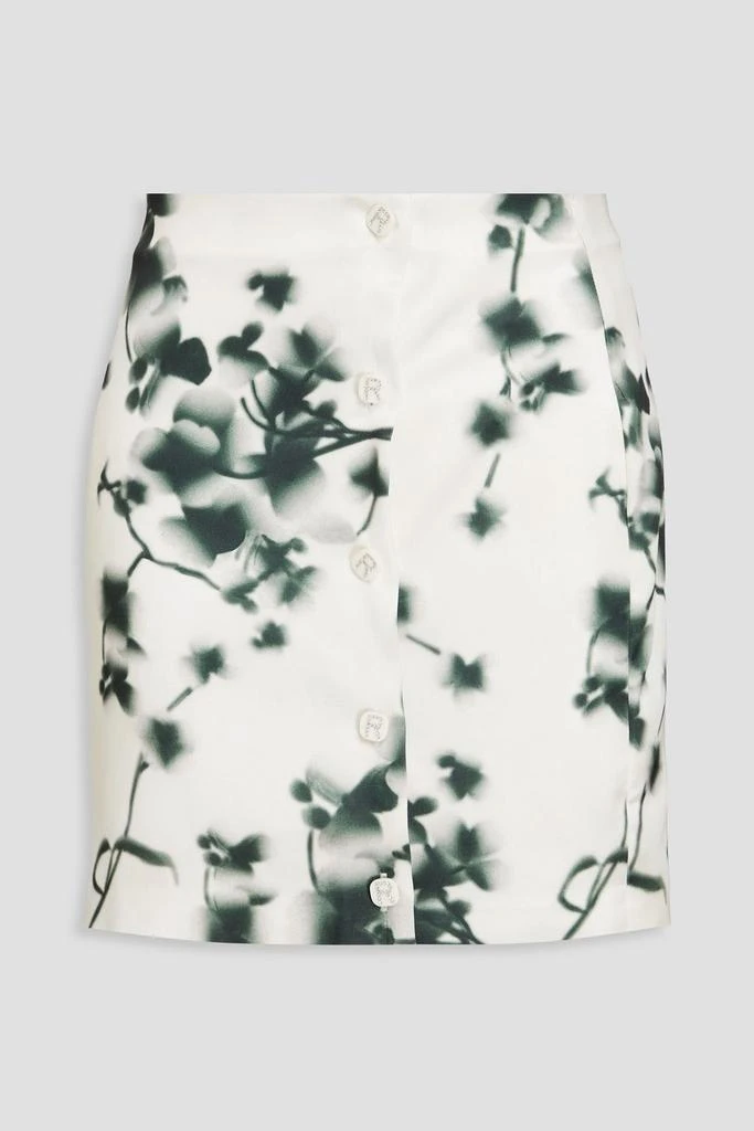 ROTATE Birger Christensen Crystal-embellished floral-print satin mini skirt 1