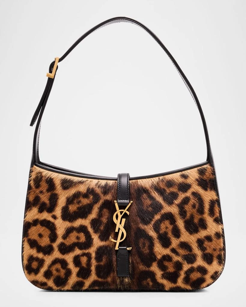 Shop Le A Shoulder Bag in Leopard-Print Calf Hair on Sale at