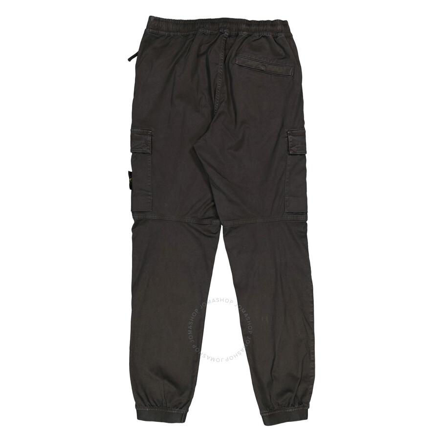 Stone Island Men's Black Tapered-Leg Cargo Trousers