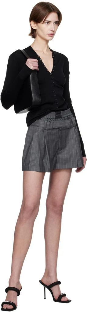 Alexander Wang Gray Pre-Styled Pleated Shorts 4