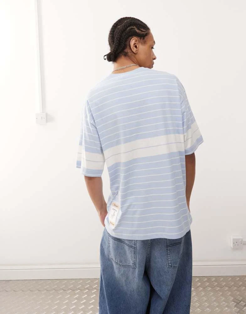 CHAMPION Champion t-shape striped LA logo t-shirt in blue 4