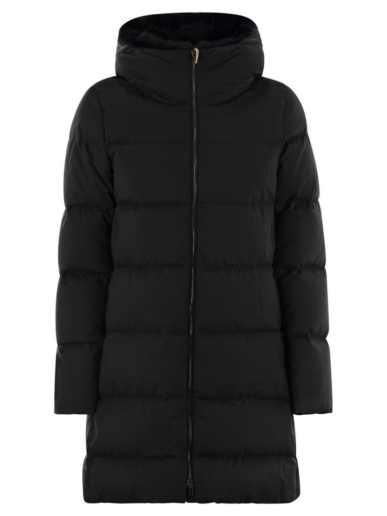 【関税&送料込み】Herno Long Down Jacket With Wool Sleeves Herno Long Down Jacket With Zip - Jackets - Compare Prices