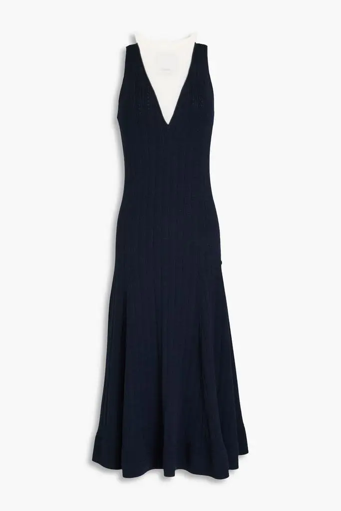 3.1 Phillip Lim Layered waffle-knit and ribbed Lyocell-blend midi dress