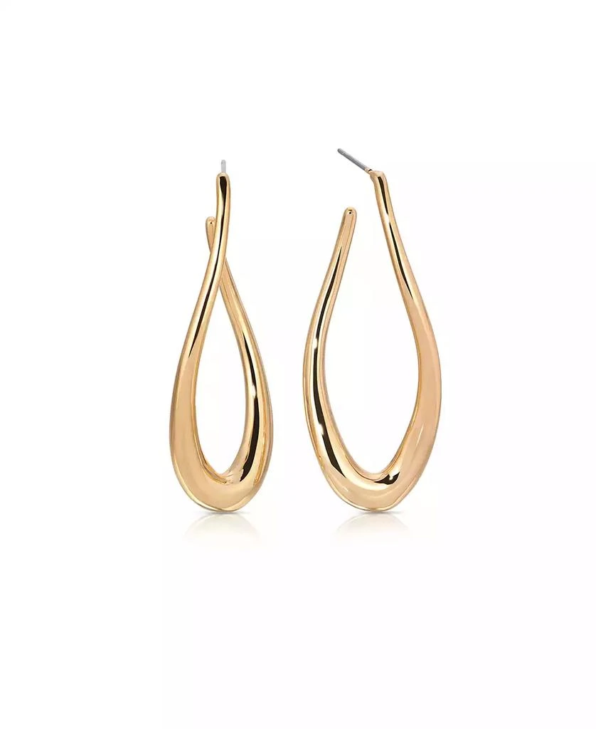 Ettika Jewelry Oblong 18k Gold Plated Abstract Hoop Earring