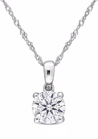 Belk 
Co. 1 ct. t.w. Created Moissanite Solitaire Necklace in 10k White Gold