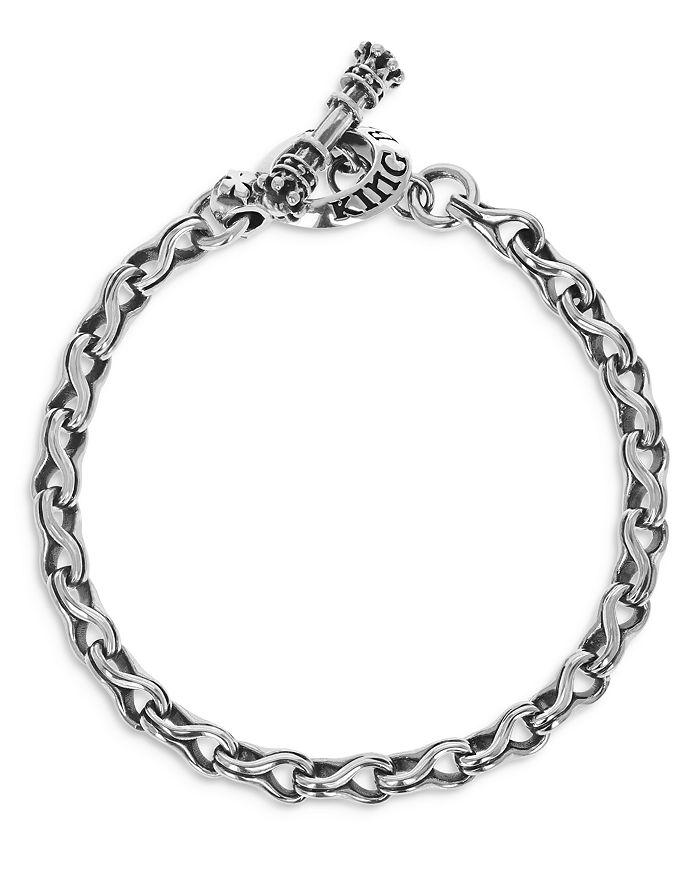 King Baby Sterling Silver Small Twisted Eight Link Bracelet