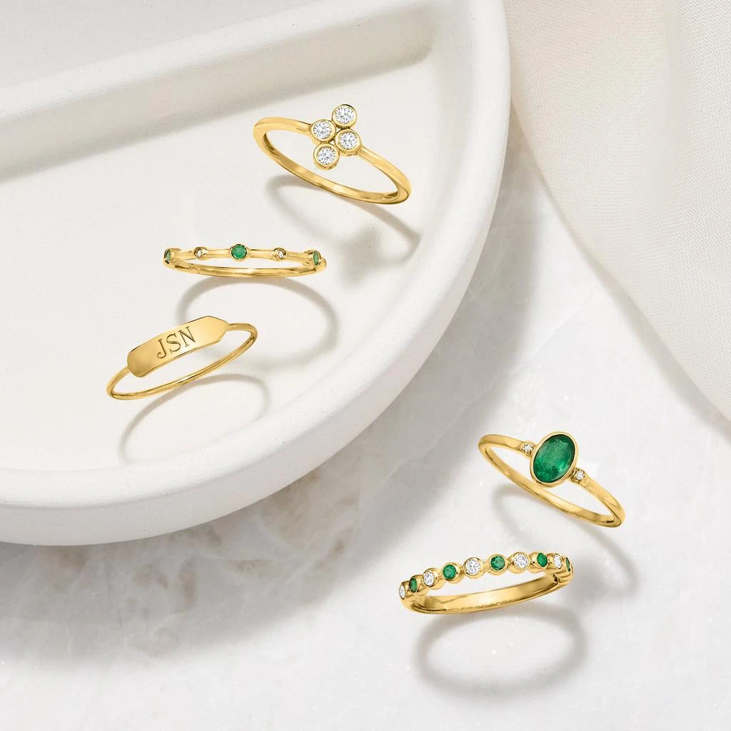 Ross-Simons Ross-Simons Emerald Ring in 14kt Yellow Gold 4